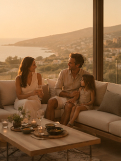 Familia en la terraza